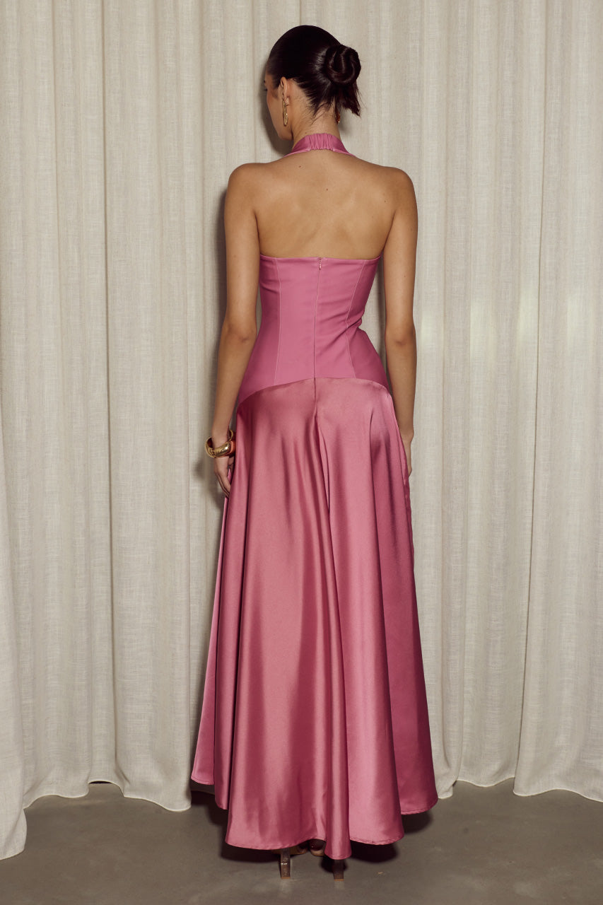 Odina Square Neck Maxi Dress in Blush by Runaway The Label | Winsome Girl 