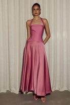 Odina Square Neck Maxi Dress in Blush by Runaway The Label | Winsome Girl 