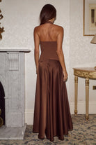 Runaway The Label Odina Chocolate Maxi Dress A-Line Silhouette | Winsome Girl
