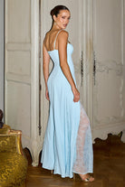 Oleya Bustier Lace Maxi Dress in Sky Blue | Winsome Girl Fashion