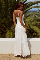 Oleya Bustier Lace Maxi Dress in White