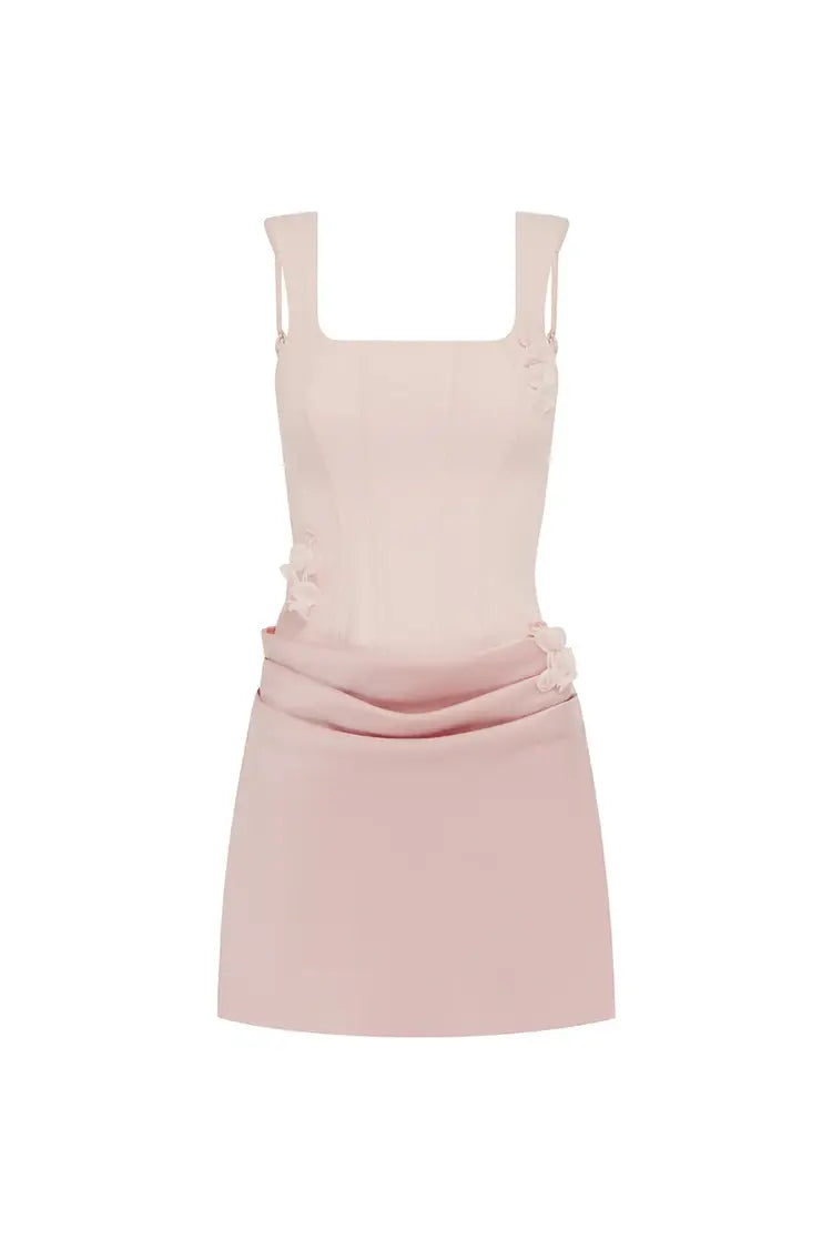 Persephone Mini Dress Corset Silhouette in Petal │ Winsome Girl Fashion