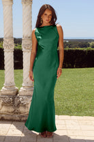 Raelyn Maxi Dress in Emerald by Runaway The Label | Winsome Girl Fashion 