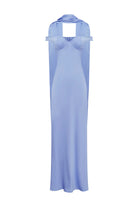 Raphaella Off Shoulder Maxi Dress in Bluebell