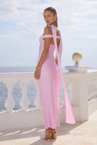 Raphaella Off Shoulder Maxi Dress in Petal