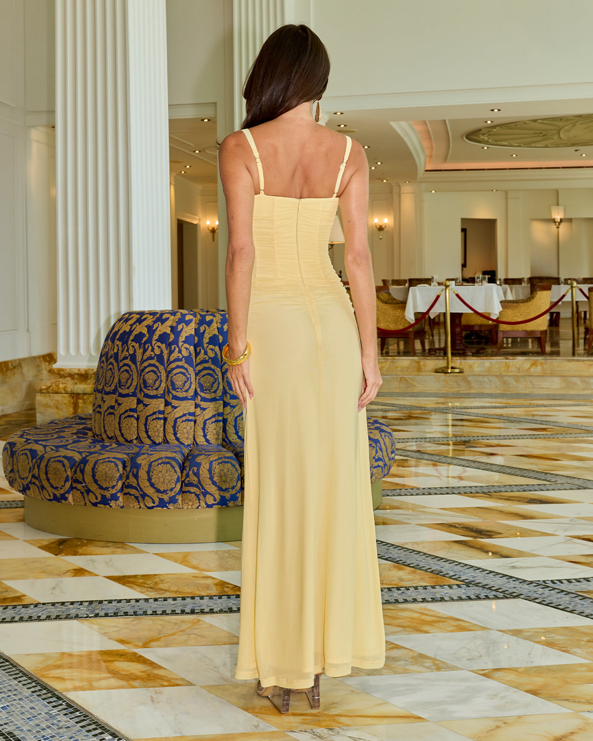 Emmeline Corset Maxi Dress in Butter by Runaway The Label | Winsome Girl Fashion 