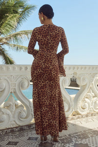 Runaway The Label - Sari Maxi Dress in Leopard Print