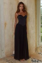 Scarlett Corset Maxi Dress in Black by Runaway The Label | Winsome Girl Fashion 