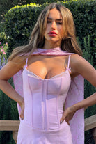 Starla Bustier Scarf Mini Dress in Musk