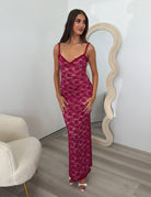 Sarta Maxi Dress in Berry