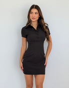 Seema Collared Mini Dress in Black | Winsome Girl Fashion