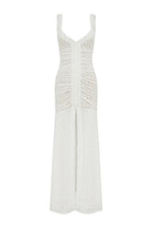 Silene Front Split Lace Maxi Dress in White