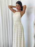 Soleil Halter Maxi Dress in Cream | Winsome Girl Fashion