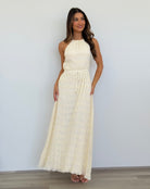 Soleil Halter Maxi Dress in Cream