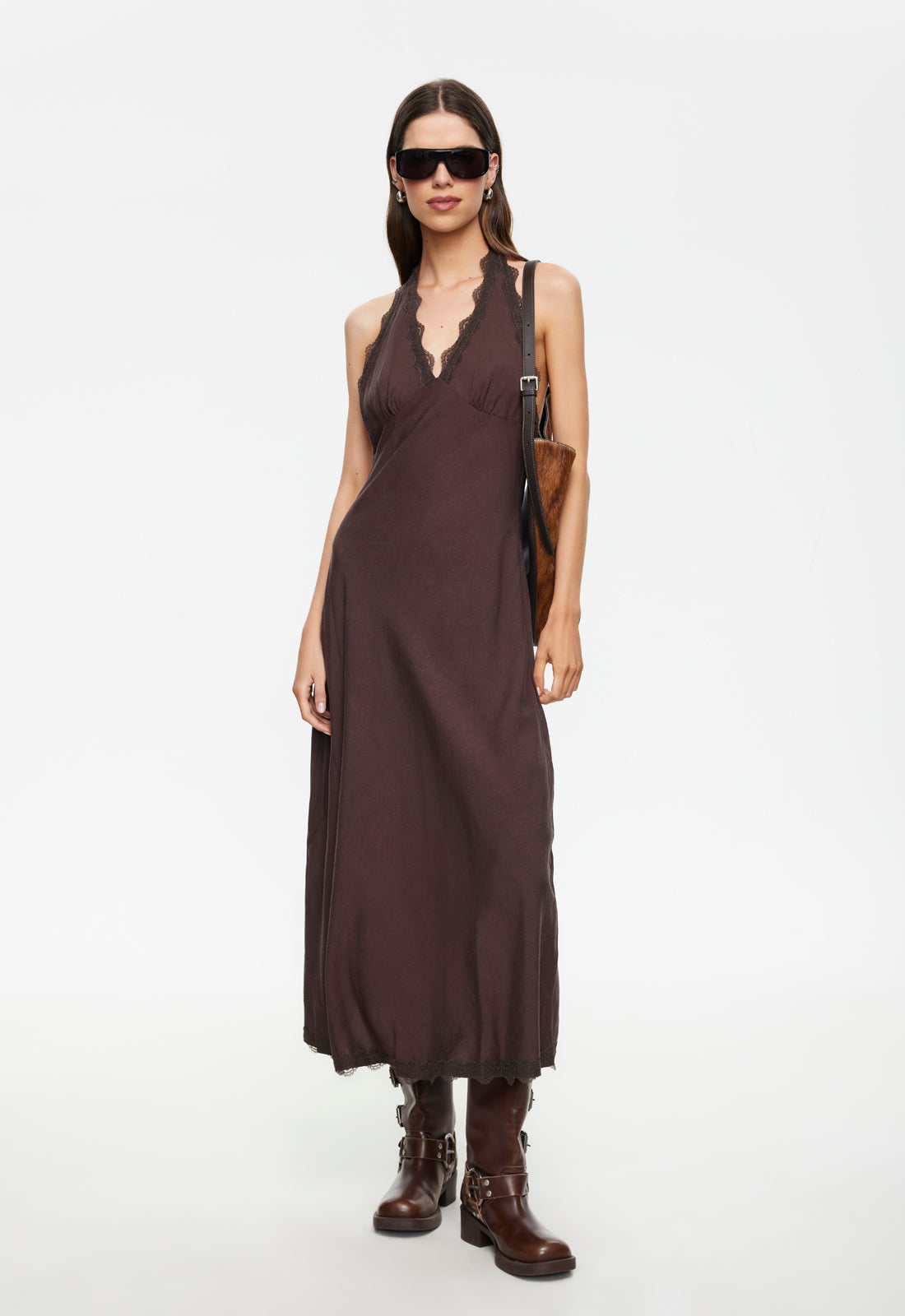 Stars Align Midi Dress in Brown by Lioness | Winsome Girl