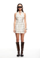  Stars Align Mini Dress in Cream Polka