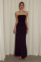 Taleah Strapless Corset Maxi Dress in Black by Runaway The Label | Winsome Girl Fashion