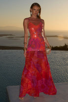 Runaway The Label - Tulia Low Back Maxi Dress in Suri Orange