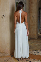 Vanessa High Neck Maxi Dress in White