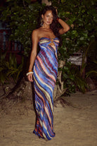 Velzy Strapless Dress in Riveria Print