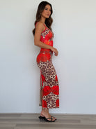 Victoria Midi Dress in Leopard Floral