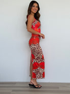 Victoria Midi Dress in Leopard Floral