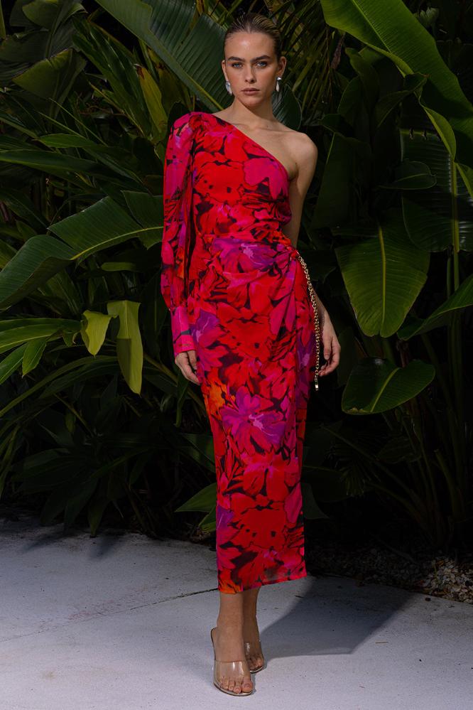 Kana Midi Dress in Romelly Pink