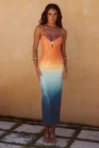 Runaway The Label - Kyra Midi Dress in Paradise Ombre