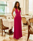 Winona Halter Maxi Dress in Fuchsia by Runaway The Label | Winsome Girl Fashion 
