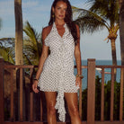Zelie Mini Dress in White Polka