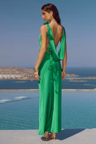 Runaway The Label - Zurina Low Back Maxi Dress in Emerald