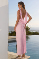 Runaway The Label - Zurina Low Back Maxi Dress in Musk
