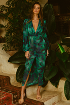 Calista Midi Dress in Green