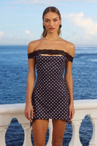 Zuri Mini Dress in Black Polka