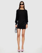 Bellissimo Mini Dress in Noir by Lioness | Winsome Girl Fashion 