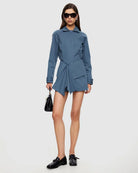Wiseguy Mini Dress in Slate by Lioness | Winsome Girl Fashion 
