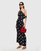 Sweetheart Maxi Dress in Noir Polka by Lioness | Winsome Girl Fashion 