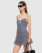 Yves Mini Dress in Noir Gingham by Lioness | Winsome Girl Fashon 