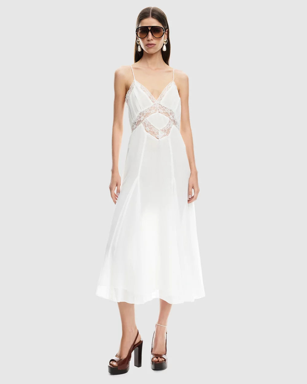Harmony Midi Dress Pearl by Lioness | Winsome Girl Fashion 