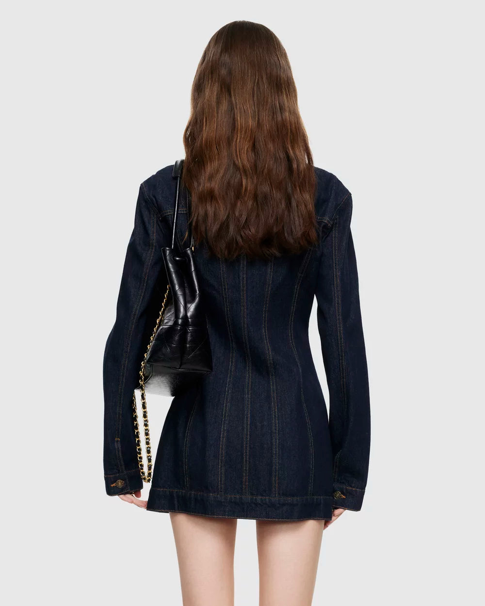 Rider Denim Mini Dress Dark Denim by Lioness | Winsome Girl Fashion 