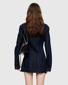 Rider Denim Mini Dress Dark Denim by Lioness | Winsome Girl Fashion 