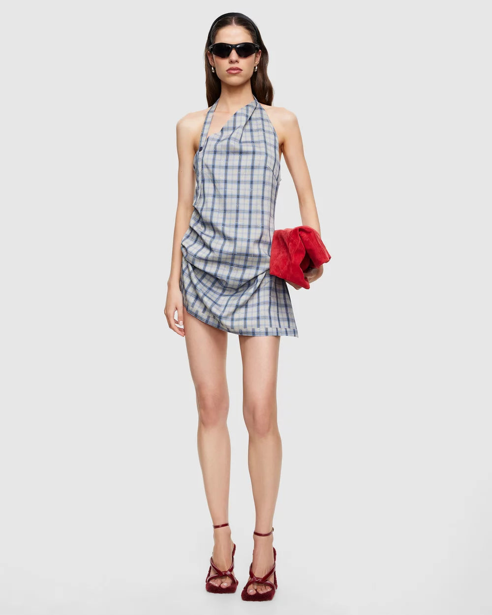 Moonlight Mini Dress in Ash Plaid by Lioness | Winsome Girl Fashion 