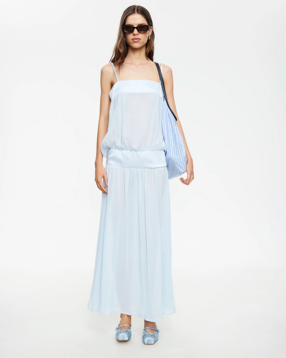 Gracia Maxi Dress in Pale Blue by Lioness | Winsome Girl Fashion 