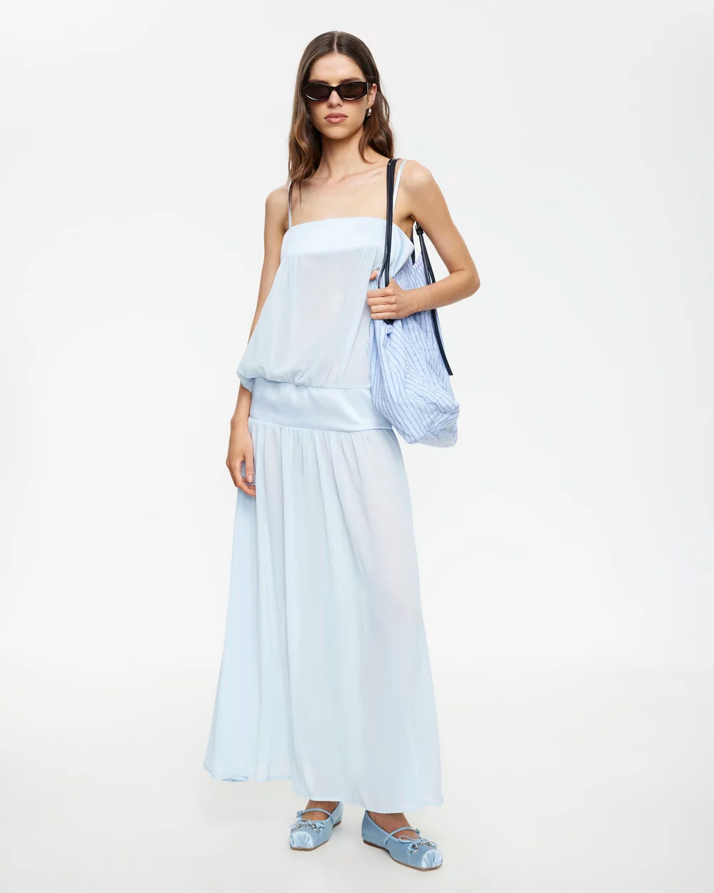 Gracia Maxi Dress in Pale Blue by Lioness | Winsome Girl Fashion 