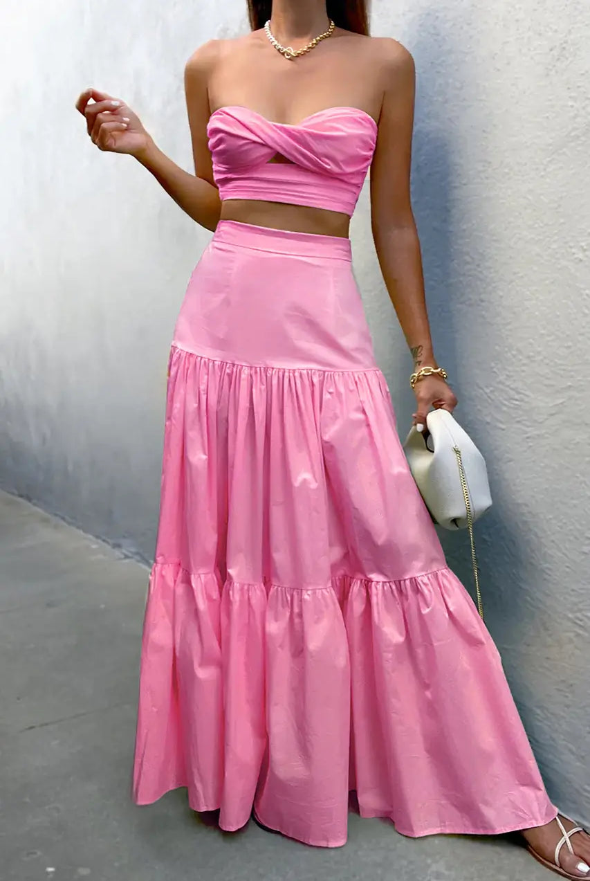 Runaway Ayla Maxi Skirt – Pink